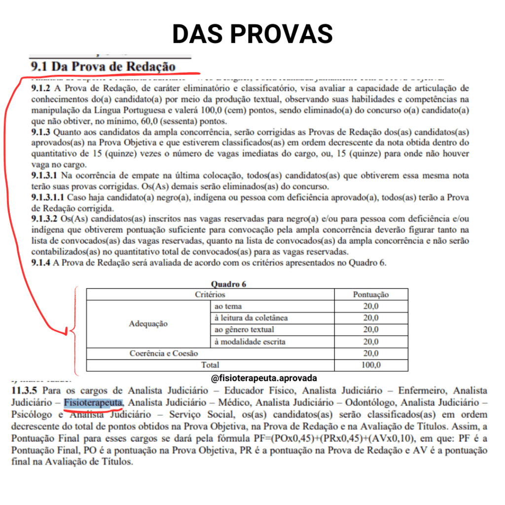 Prova de redação fisioterapeuta TJ - AC