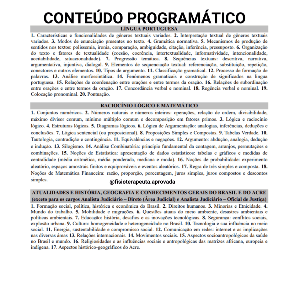 Conteúdo geral para fisioterapeuta - Analista judiciário. Língua portuguesa. RLM e Atualidades 