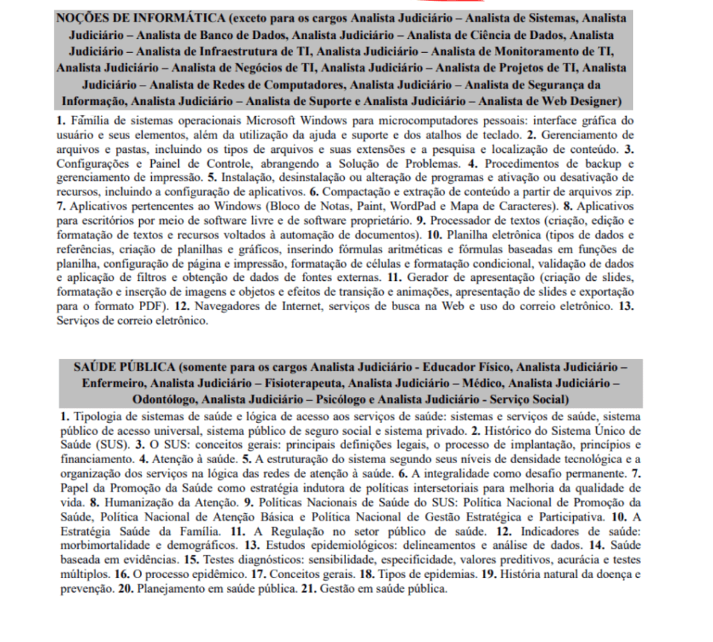 Conteúdo geral para fisioterapeuta - Analista judiciário.