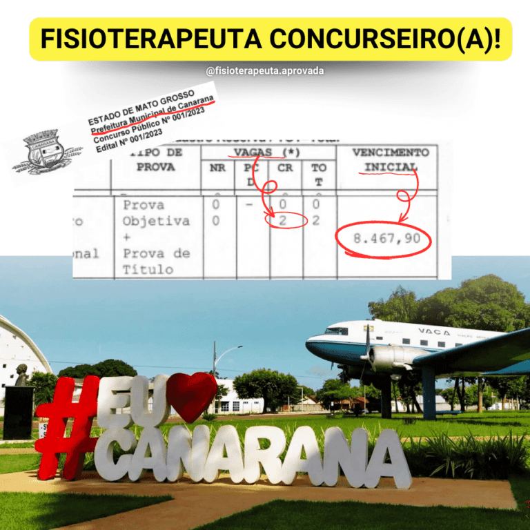 Oportunidade Imperdível: Concurso da Prefeitura de Canarana para Fisioterapeutas – Tudo que Você Precisa Saber!