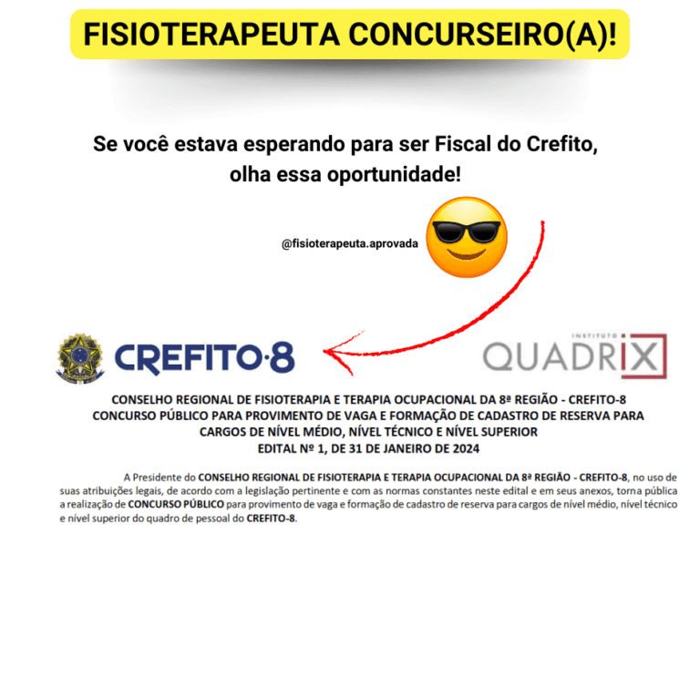 Concurso para fisioterapeuta da CREFITO – 8ª região – PR